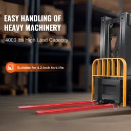 SucceBuy 1 Pair 72/82 in Pallet Fork Extensions Sleeve Carbon Steel with Pins Forklift Attachments for Warehouse Cargo Handling