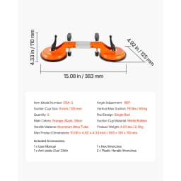 SucceBuy 2 Packs Stone Seam Joiner 180°Adjustable Seamless Seam Setter with 5 in Vacuum Suction Cups Installation Tool for Tile