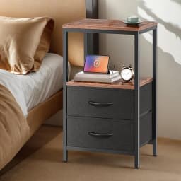 NEW Night Stand for Bedroom Night Stand for Bedroom MDF Carbon Steel Bedside Table with 2 Drawers for Living Room Dorm