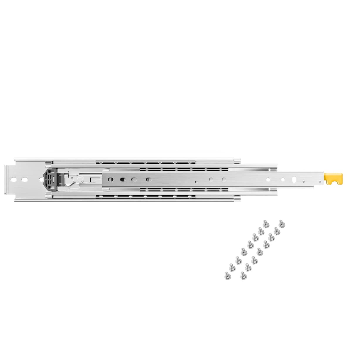 SucceBuy 1 Pair Full Extension Drawer Slides 500lbs Load Capacity Locking Drawer Slides Ball Bearing with Lock Side Mount Rail