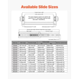 SucceBuy 1 Pair Full Extension Drawer Slides 500lbs Load Capacity Locking Drawer Slides Ball Bearing with Lock Side Mount Rail