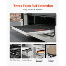 SucceBuy 1 Pair Full Extension Drawer Slides 500lbs Load Capacity Locking Drawer Slides Ball Bearing with Lock Side Mount Rail