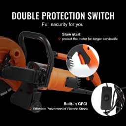 SucceBuy Electric Concrete Saw 9 in 1800 W 15A Motor Circular Saw Cutter with 3.5 in Cutting Depth Wet/Dry Disk Cutter for Stone