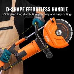 SucceBuy Electric Concrete Saw 9 in 1800 W 15A Motor Circular Saw Cutter with 3.5 in Cutting Depth Wet/Dry Disk Cutter for Stone