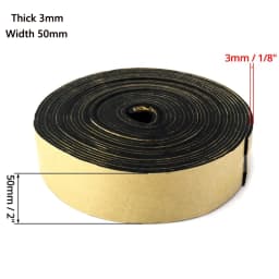 1m-10m Rubber Self Adhesive Sponge Seal Strip EVA Black Foam Strong Single-sided Adhesive Soundproof Anti-collision Seal Gasket