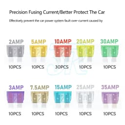 120 Standard Blade Auto Car Assorted Fuses Assortment Kits Sets 2A-35A With Box