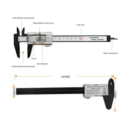 0-150mm Caliber Measurement Ruler High-strength Plastics Digital Gauge Caliper 4 Measuring Functions Mm/inch Units Gauging Tools