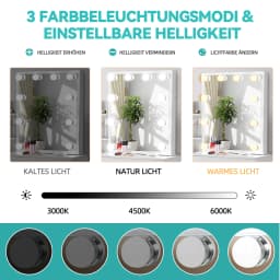 Makeup Vanity Dressing Table with Sliding Mirror 10 LED Lights Desk & Stool Set