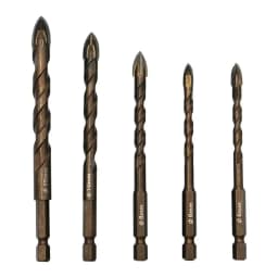 Hexagonal Handle Cross Glass Drill Bit for Ceramic Tile Drilling Baking Yellow Spiral Ceramic Wall Drilling Overlord Diamond Too