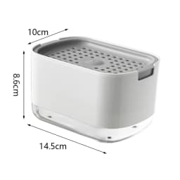 Soap Dispenser Box Press Dispenser Scrubbing Liquid Container Kitchen Bathroom Automatic Detergent Foam Box with Sponge Holder