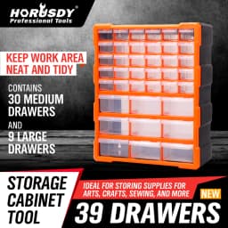 HORUSDY 39 Drawers Storage Cabinet Tool Box Bin Chest Case Plastic Organiser Divider