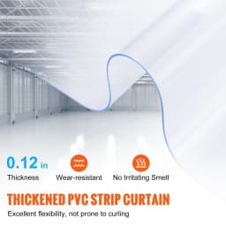 SucceBuy Door Strip Curtain Transparent Windproof PVC Smooth Roll Hanging Curtain Strip Decor Screen Indoor Outdoor for Doorway