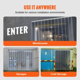 SucceBuy Door Strip Curtain Transparent Windproof PVC Smooth Roll Hanging Curtain Strip Decor Screen Indoor Outdoor for Doorway