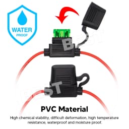 10 Pcs 12V 30A Standard Blade Inline Fuse Holder with Waterproof Dustproof Cover