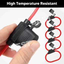 10 Pcs 12V 30A Standard Blade Inline Fuse Holder with Waterproof Dustproof Cover