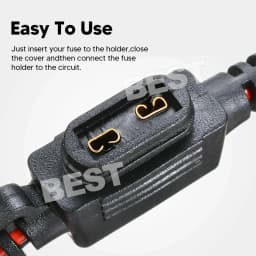 10 Pcs 12V 30A Standard Blade Inline Fuse Holder with Waterproof Dustproof Cover