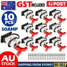 10x Anderson Style Plug Connectors 50 AMP T Handle Dust Cap Cover Solar AU