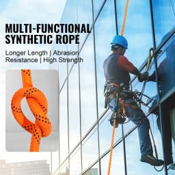 SucceBuy 220 ft Dual-Weave Polyester Rope 48-Strand Outdoor Accessories Emergency Cord for Camping Swinging Rappelling Rescue