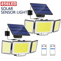 456 LEDs Solar Spotlight With Motion Sensor, Outdoor Flood Lamp, 3 Modes IP65 Garden Light , Courtyard Decorative Camping Lights