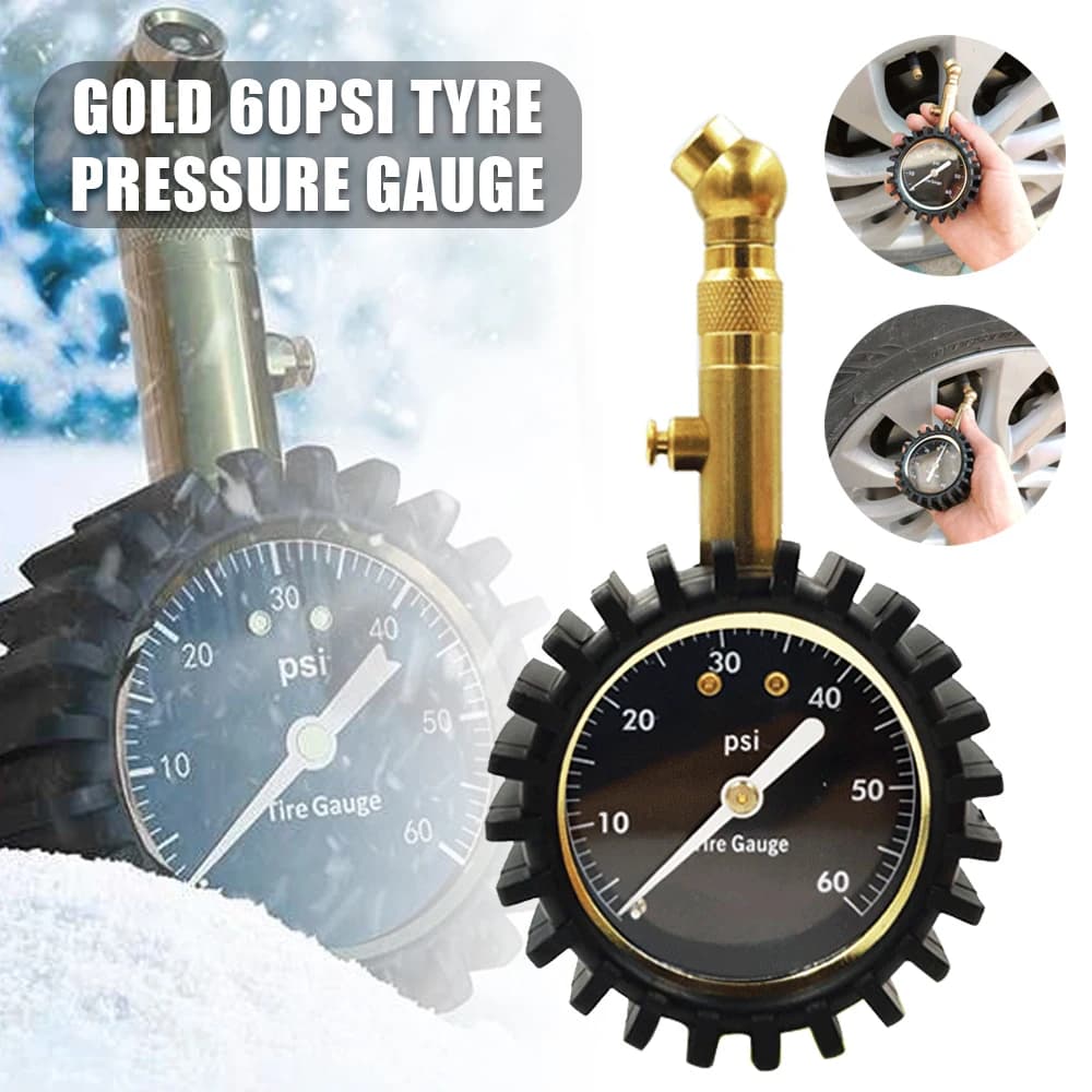 2PCS Tire Pressure Gauge - (0-60 PSI) Heavy Duty, Accurate with Glow Dial Fr Car Bike