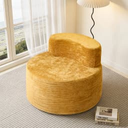Compressed beanbag sofa, comfortable and skin-friendly chenille fabric, high-elasticity foam single sofa chair