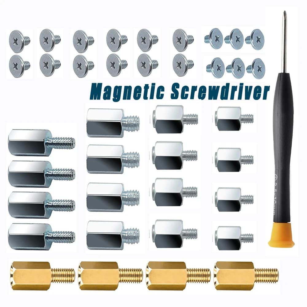 40pcs PCIe NVMe M.2 SSD Mounting Screws Kit with Magnetic Screwdriver for Asus, Gigabyte, ASRock, Msi, Motherboards