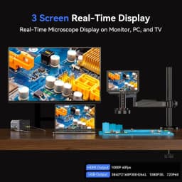TOMLOV 4K Digital Microscope Autofocus Camera Lens TM4K-AF Flex Arm HDMI Microscopio 2000X 8" Display For Electronics Soldering