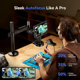 TOMLOV 4K Digital Microscope Autofocus Camera Lens TM4K-AF Flex Arm HDMI Microscopio 2000X 8" Display For Electronics Soldering