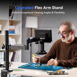 TOMLOV 4K Digital Microscope Autofocus Camera Lens TM4K-AF Flex Arm HDMI Microscopio 2000X 8" Display For Electronics Soldering