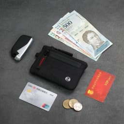 Luxury Rfid Credit Card Holder Anti Theft Slim Key Card Case with Carabiner Nylon Coin Purse Male Purse