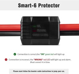 HORUSDY 6M 3000AMP Jumper Leads Long Surge Protection Car Boost Cables Alarm Indicator