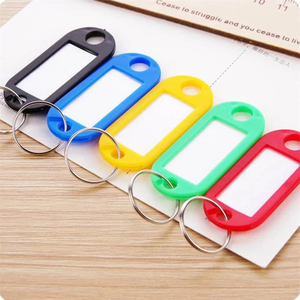 100PCS ABS Plastic Keyring Travel Luggage Tags Key Tags ID Tags Name Label Tag