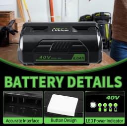 1/2/4Pcs OP4040A1 8.0Ah 40V MAX Li-Ion Battery Replace for Ryobi OP4015 OP4026 OP40401 OP4050 OP40501 OP4060A Tools Battery pin