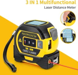 The Almighty Ruler 3-in-1 Tape Measure-5M Tape Measure - Vertical Cross Line - 40M Digital Laser Distance Meters - LCD Display