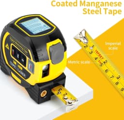 The Almighty Ruler 3-in-1 Tape Measure-5M Tape Measure - Vertical Cross Line - 40M Digital Laser Distance Meters - LCD Display