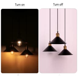 3 Pieces Industrial Pendant Light Black Adjustable Metal Retro Hanging Industrial Loft Retro Pendant Light Horizontal Ceiling
