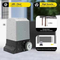 PORIYA Electric Automatic Sliding Gate Opener 2000KG Motor W/ 6 Remote & APP Control
