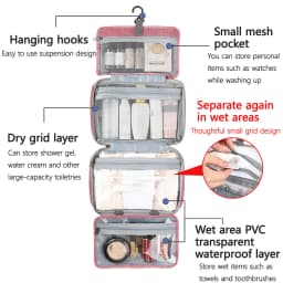 Travel Large Organizer Toiletry Bag Makeup Cosmetic Case Hanging Hook
