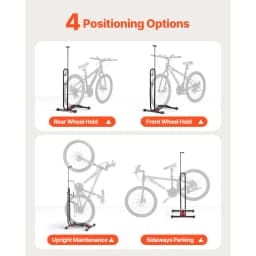 SucceBuy Bike Rack Upright Bike Stand Floor for 16 to 27.5 In Mountain&Road Bikes for Secure Parking and Storage in Garage Black
