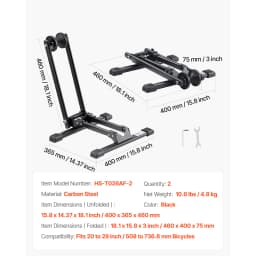 SucceBuy Bike Rack Upright Bike Stand Floor for 16 to 27.5 In Mountain&Road Bikes for Secure Parking and Storage in Garage Black
