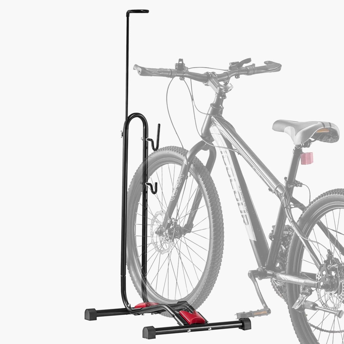 SucceBuy Bike Rack Upright Bike Stand Floor for 16 to 27.5 In Mountain&Road Bikes for Secure Parking and Storage in Garage Black