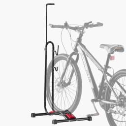 SucceBuy Bike Rack Upright Bike Stand Floor for 16 to 27.5 In Mountain&Road Bikes for Secure Parking and Storage in Garage Black