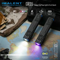 IMALENT GR35 Rechargeable EDC Flat Flashlight with Type-C Charging Case (White LED Combo 2800 Lumen Portable Light) for Camping