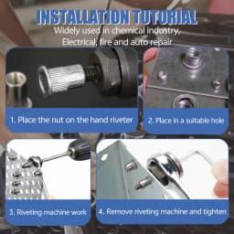 100Pcs M6 Rivet Nuts Kit Metric Aluminum Flat Head Threaded Rivet Nut Insert Nutsert Rivet Nuts Assortment Kit