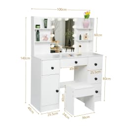 (Festive Gift) Brand-new bedroom dressing table with vanity mirror featuring three colour modes and adjustable brightness