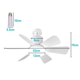 40W Ceiling Fan E27 Socket Fan with Dimmable LED Light & Remote Controller