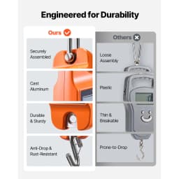 SucceBuy 880 lbs/400 kg Digital Crane Scale Handheld Hanging Scale with LCD Display 0.2 lbs Division for Farm Hunting Fishing