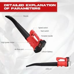2800W 21V Cordless Leaf Blower Handheld 6-speed Garden Cleaner Tool with Battery