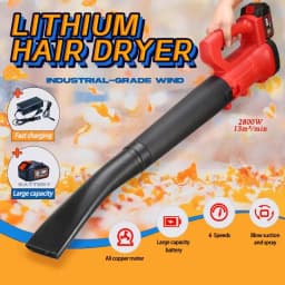 2800W 21V Cordless Leaf Blower Handheld 6-speed Garden Cleaner Tool with Battery