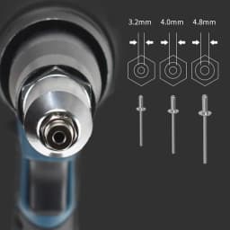 18V Electric Cordless Rivet gun Nut Riveting Tool Brushless Drive with 2 Batterys